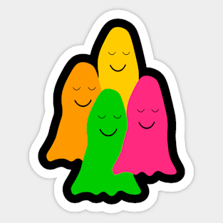 Colorful peaceful ghosts Sticker